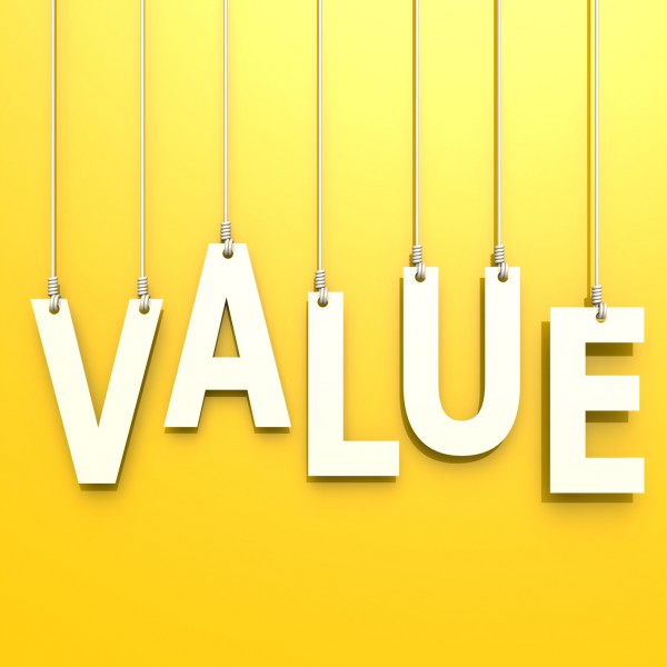 Value word in yellow background